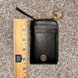 Tory Burch Black Card Holder with Keychain
